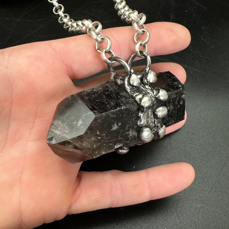 Strive ~ Smoky Quartz Point Necklace