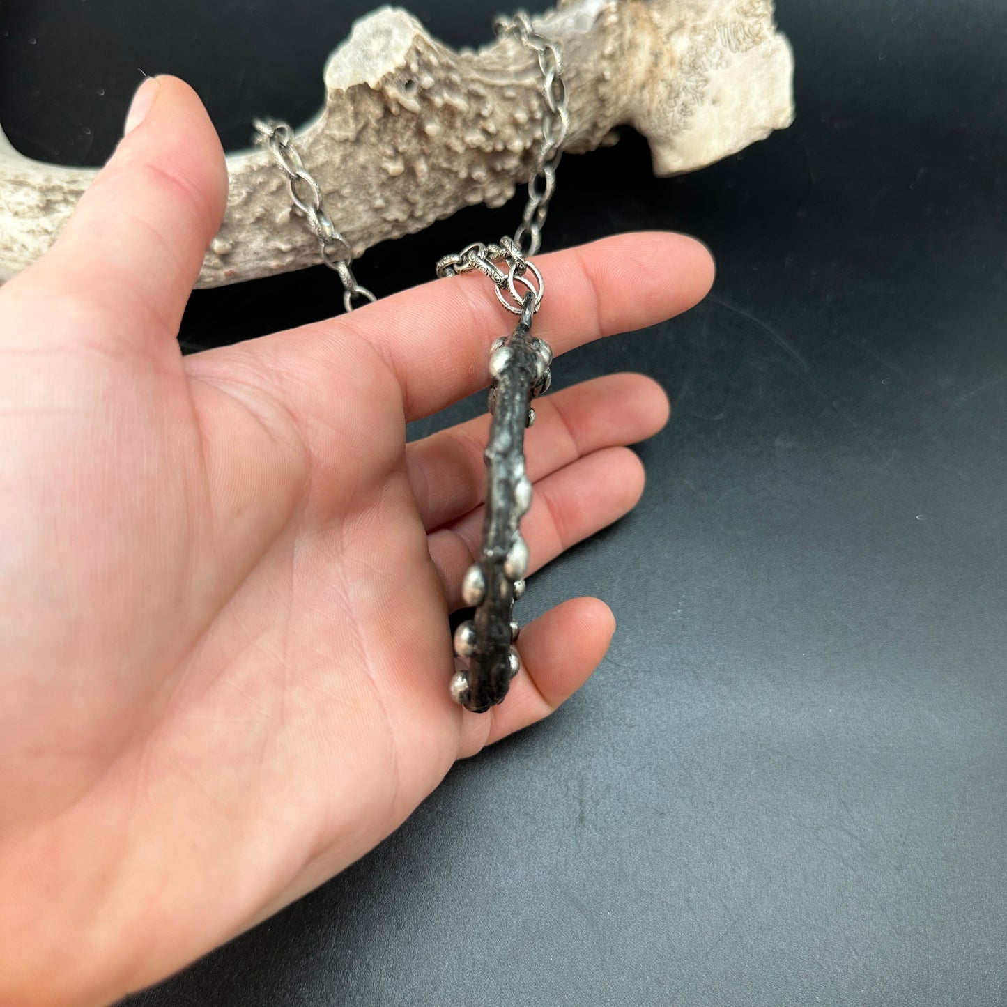 Primal ~ Septarian Geode Slice Necklace