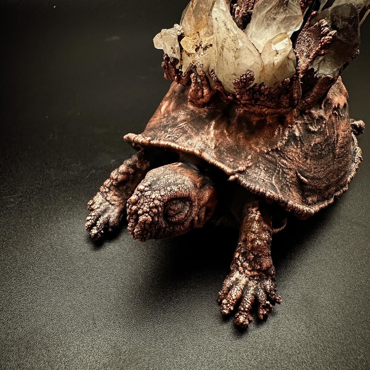 Turtle Castle ~ Copper Electroformed Box Turtle (not real)