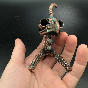 Lil' Horus ~ Owl Hybrid Critter Copper Electroformed