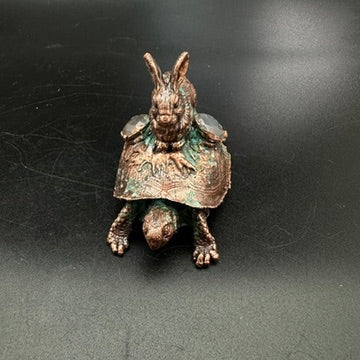The Race ~ Copper Electroformed Box Turtle w/ Rabbit