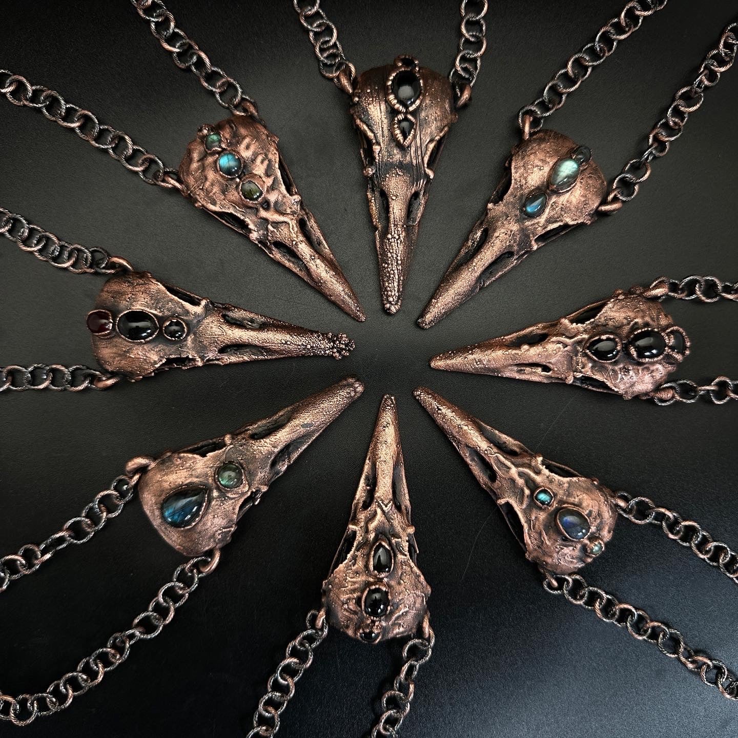 Lil' Raven Dreams ~ Copper Electroformed Necklace
