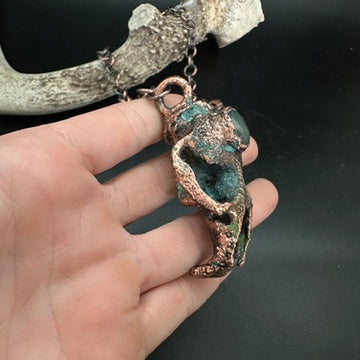 Chimera ~ Copper Electroformed Skull Talisman Necklace