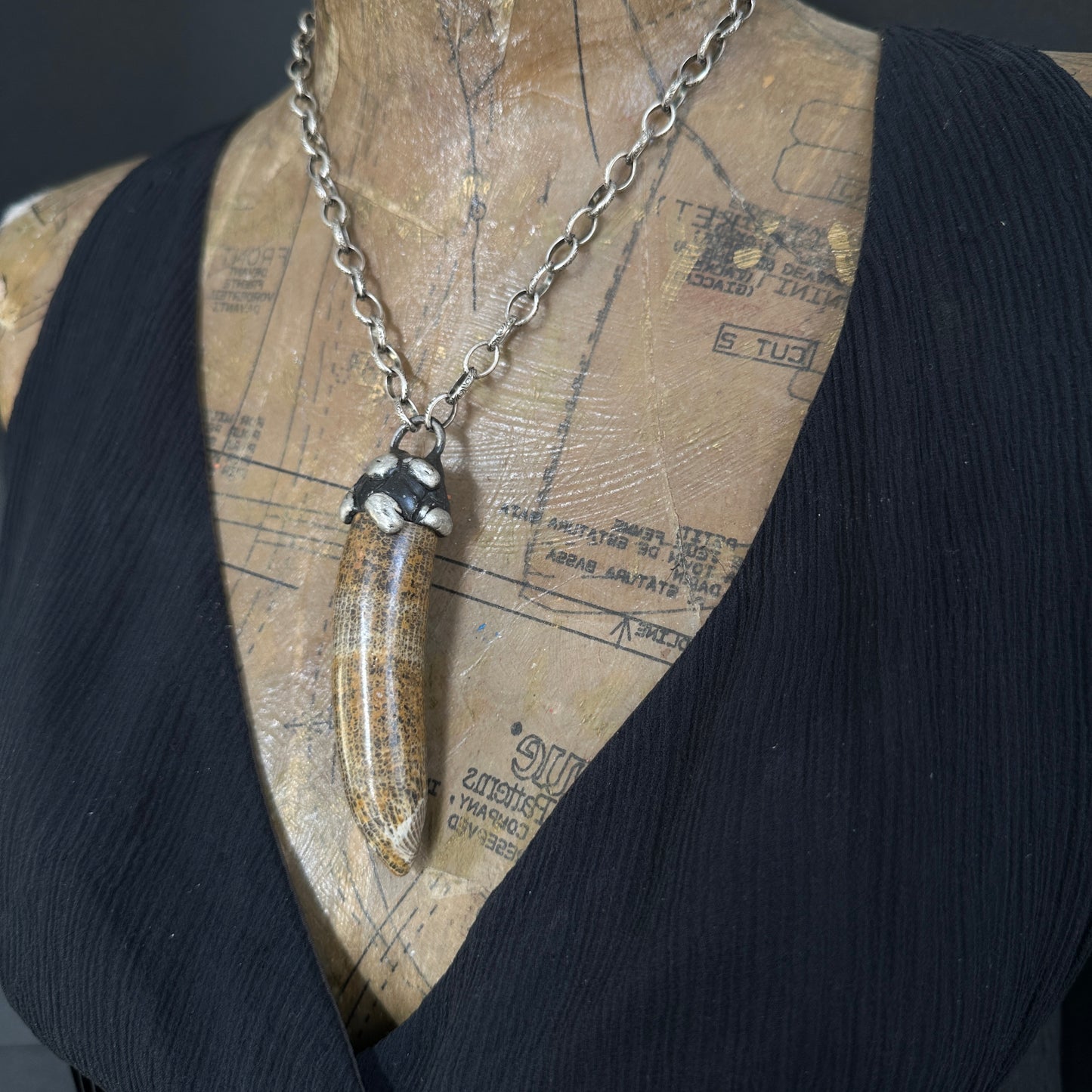 Horus ~ Fossil Horn Coral Necklace