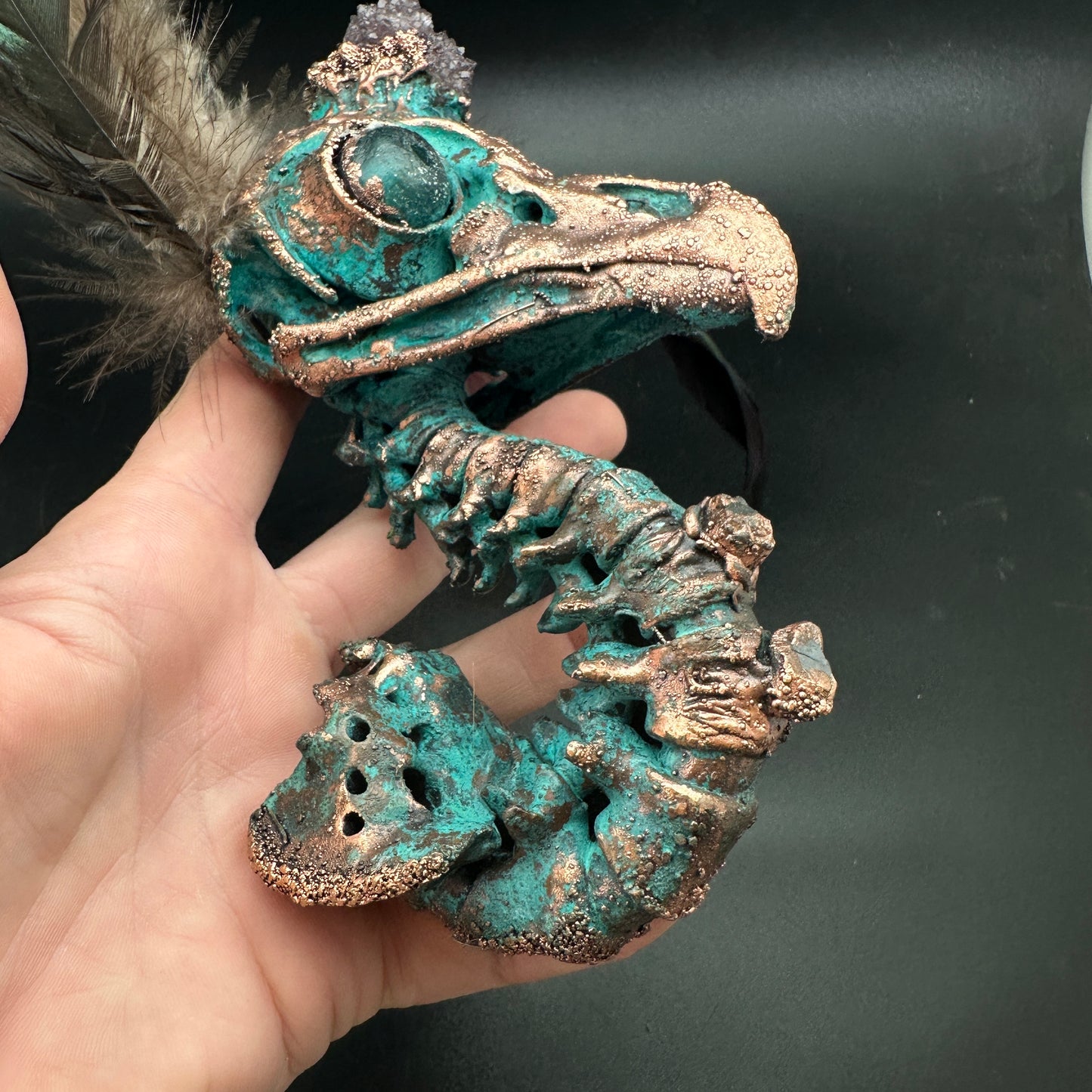 Astrid ~ Featherhead w/ Amethyst Wall Mount