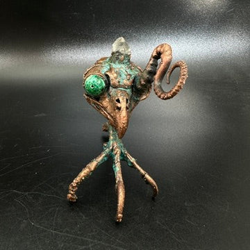 Wild Horus ~ Owl Hybrid Critter Copper Electroformed