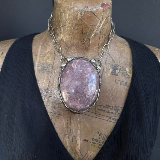 Mirrora ~ XL Lepidolite Orb Necklace