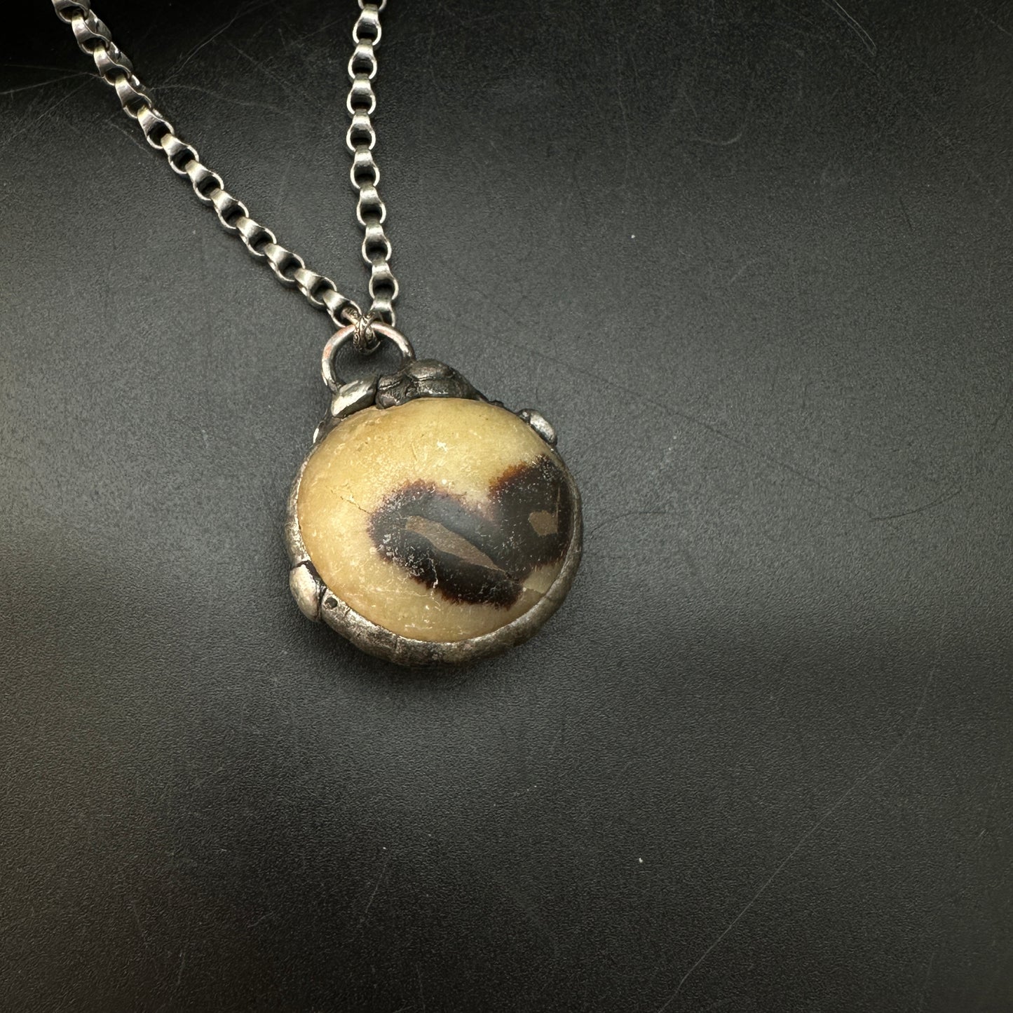 Sphere ~ Septarian Geode Slice Necklace
