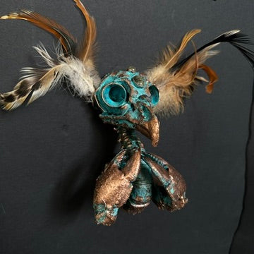 Clawdia ~ Featherhead w/ Crab Claws Wall Mount