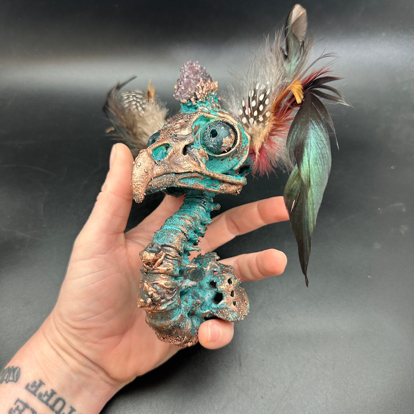 Astrid ~ Featherhead w/ Amethyst Wall Mount