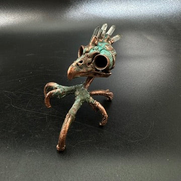 Punky Rooster ~ Crystal Mohawk Hybrid Copper Electroformed