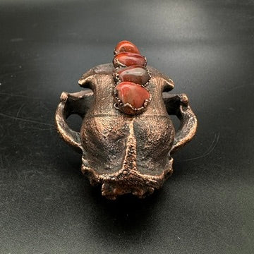 Rebel ~ Copper Electroformed Cat Skull