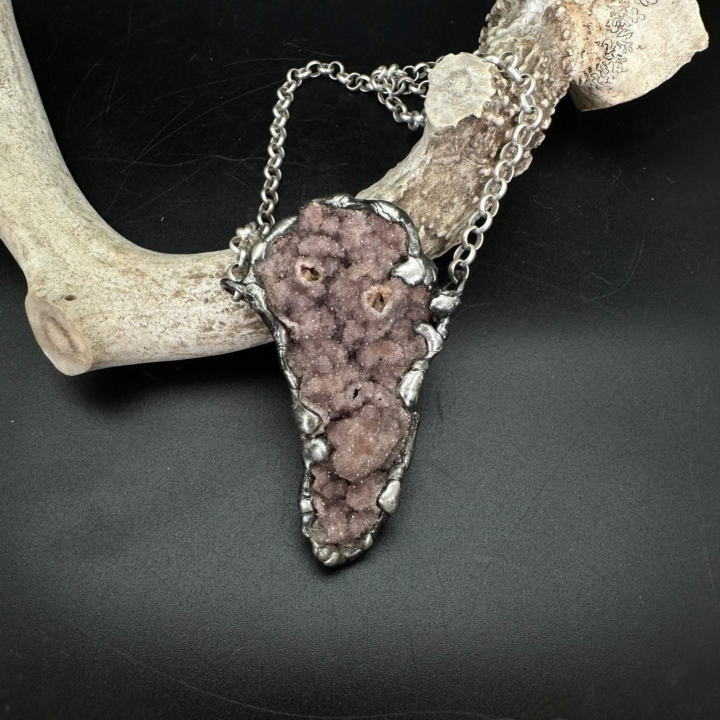 Road Less Traveled ~ Turkish Amethyst Druzy Crystal Necklace