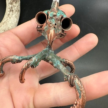Punky Rooster ~ Crystal Mohawk Hybrid Copper Electroformed