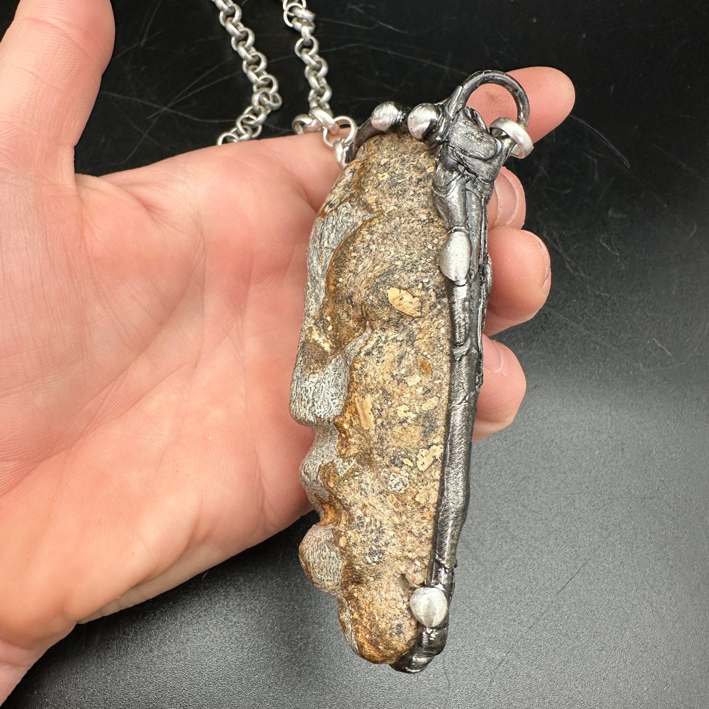 Mask ~ Carved Fossil Dinosaur Bone Necklace