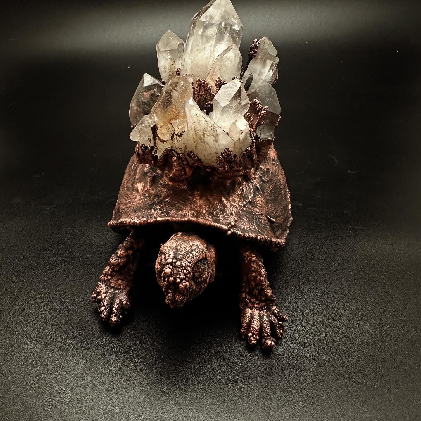Turtle Castle ~ Copper Electroformed Box Turtle (not real)