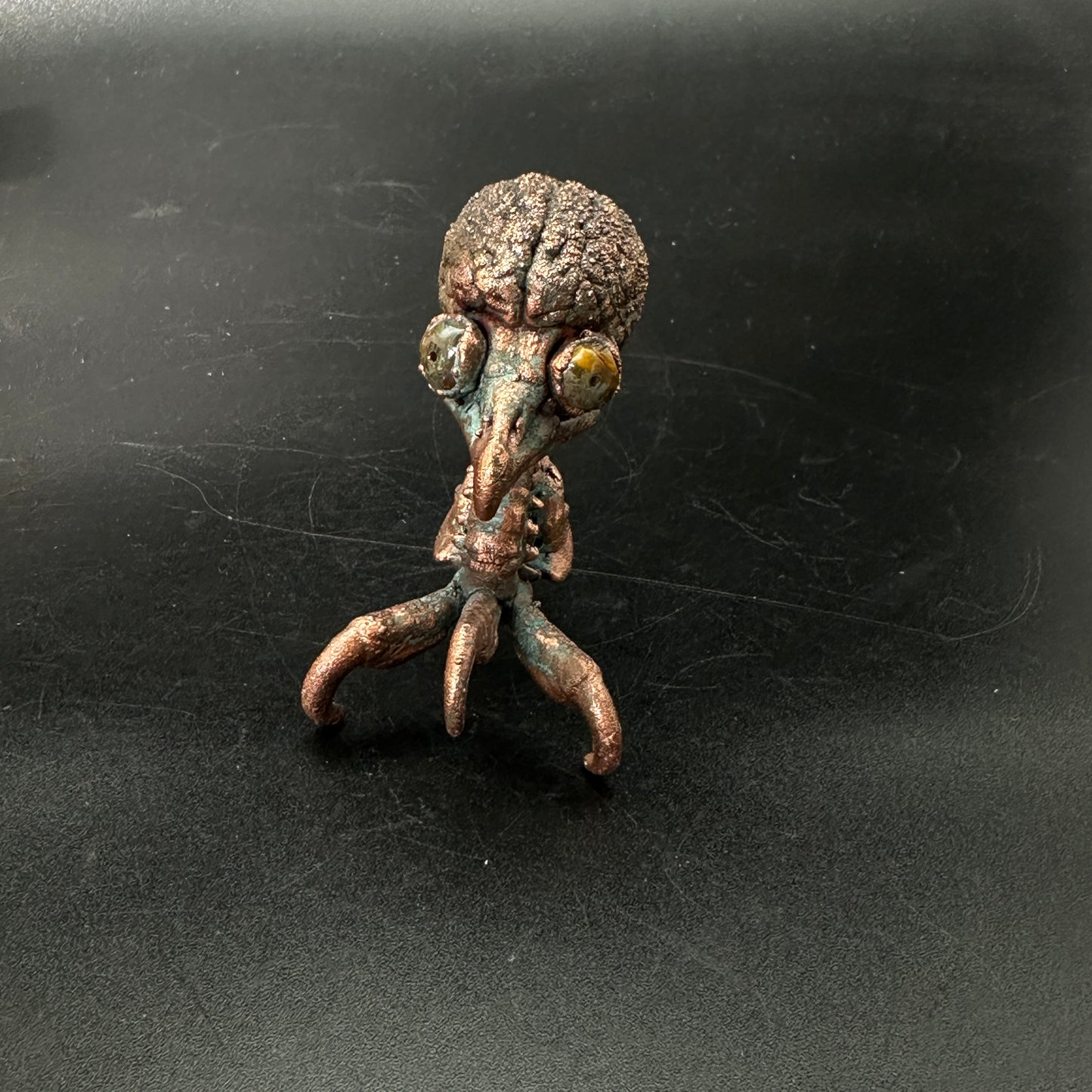 Baby Bird Brain ~ Owl Hybrid Critter Copper Electroformed