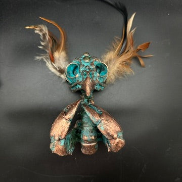 Clawdia ~ Featherhead w/ Crab Claws Wall Mount