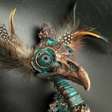 Astrid ~ Featherhead w/ Amethyst Wall Mount