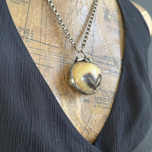 Sphere ~ Septarian Geode Slice Necklace