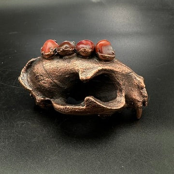 Rebel ~ Copper Electroformed Cat Skull