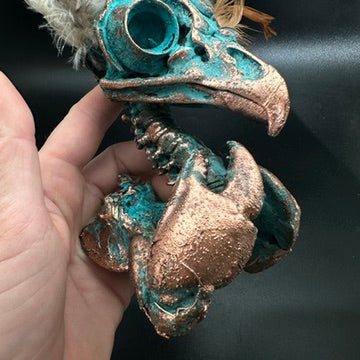 Clawdia ~ Featherhead w/ Crab Claws Wall Mount