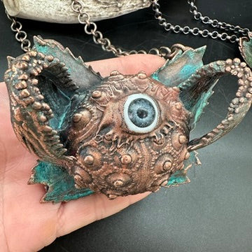 Dream Creature ~ Urchin Eyed Copper Electroformed Necklace