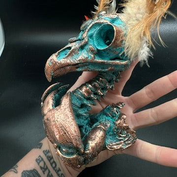 Clawdia ~ Featherhead w/ Crab Claws Wall Mount