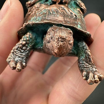 The Race ~ Copper Electroformed Box Turtle w/ Rabbit