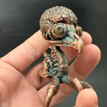 Baby Bird Brain ~ Owl Hybrid Critter Copper Electroformed