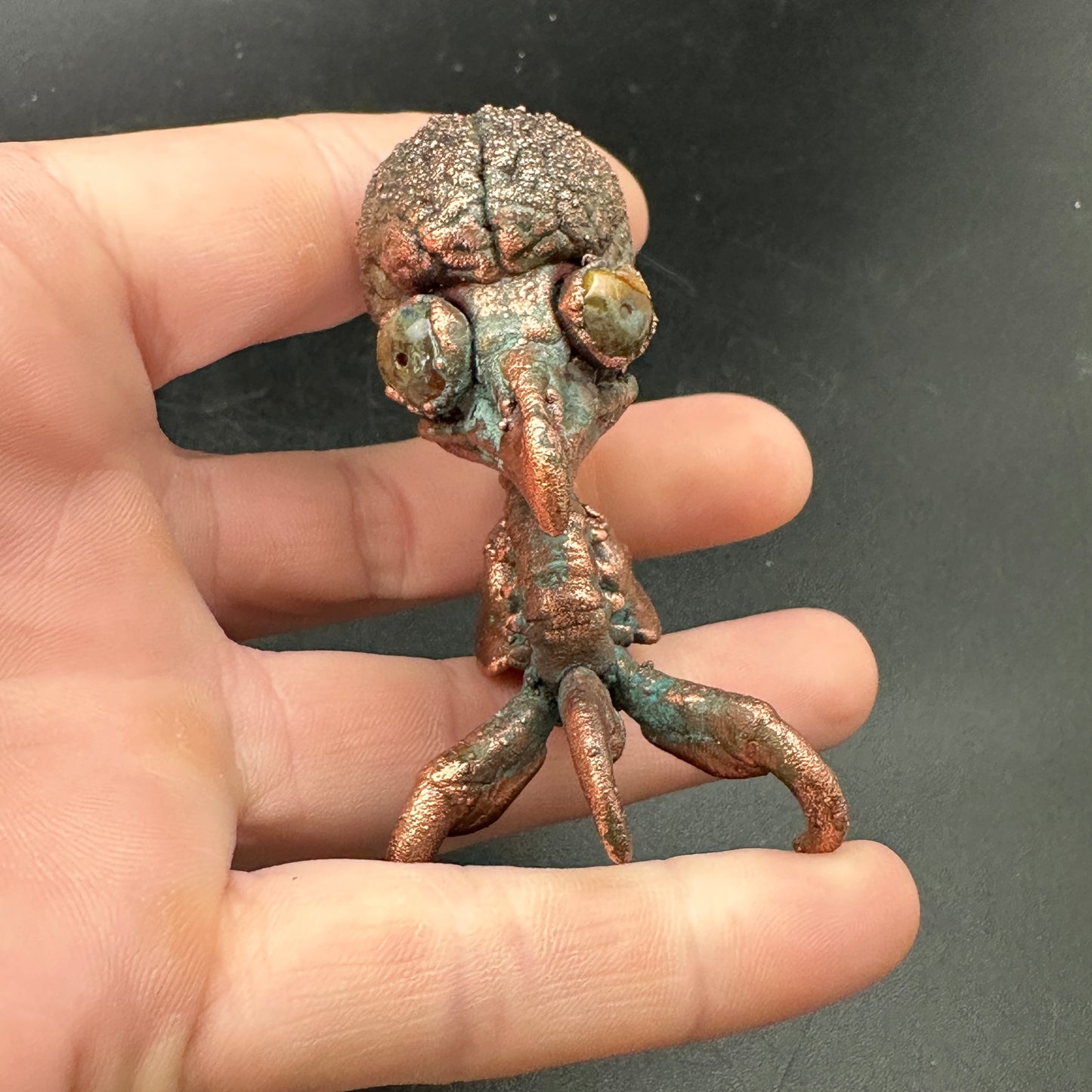Baby Bird Brain ~ Owl Hybrid Critter Copper Electroformed