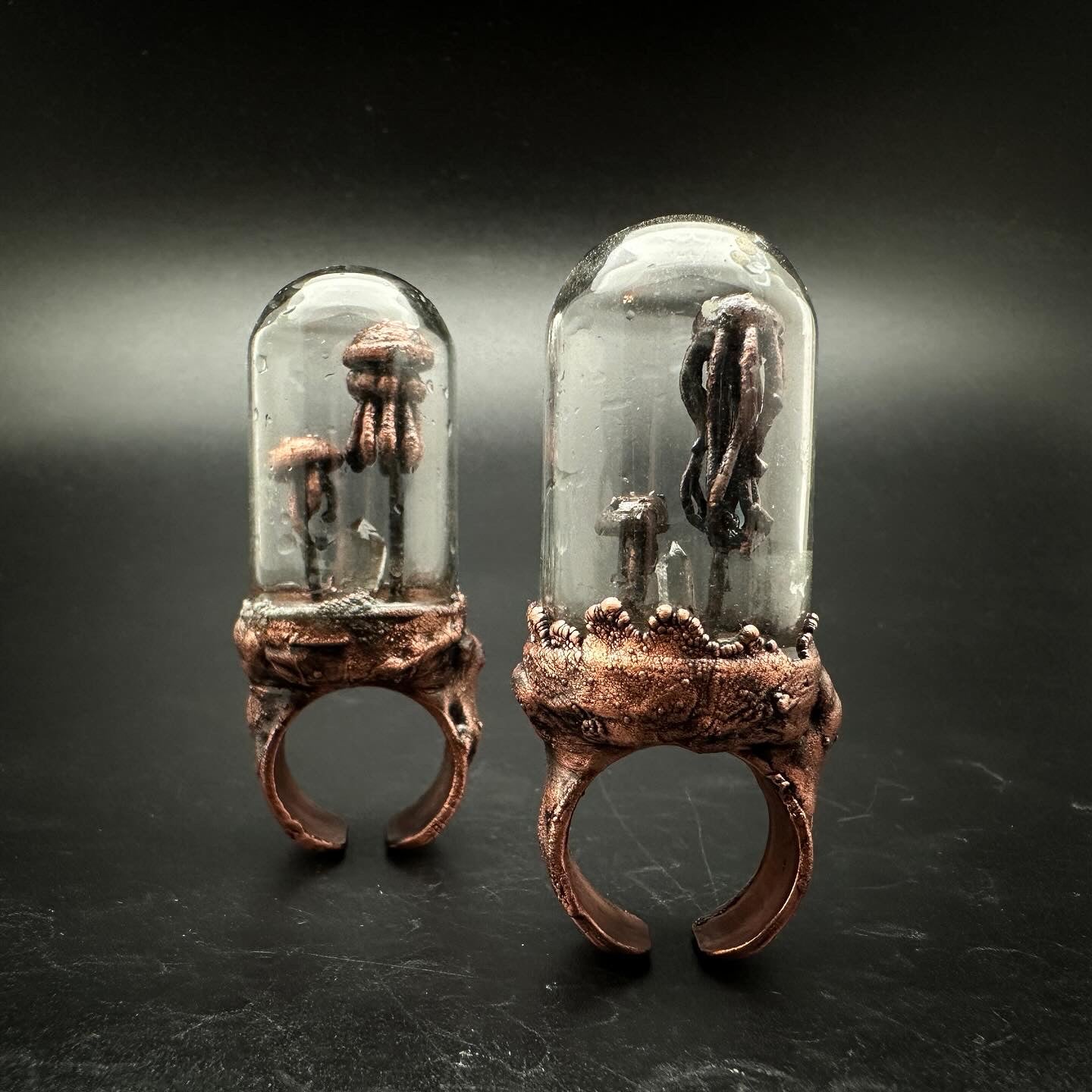 Aquatic Creeper Ring ~ Bell Jar Specimens~ Copper Electroformed