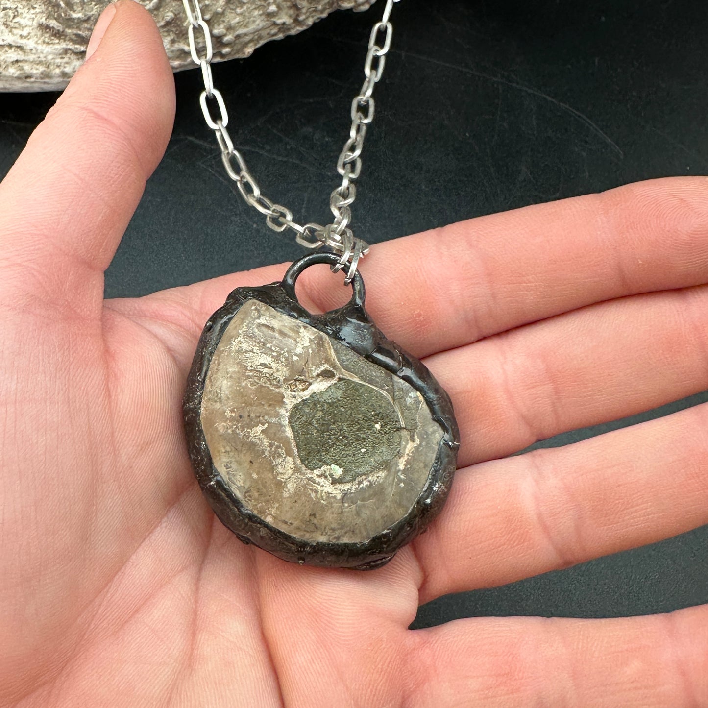 Fibonacci ~ Fossil Ammonite Necklace