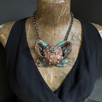 Dream Creature ~ Urchin Eyed Copper Electroformed Necklace