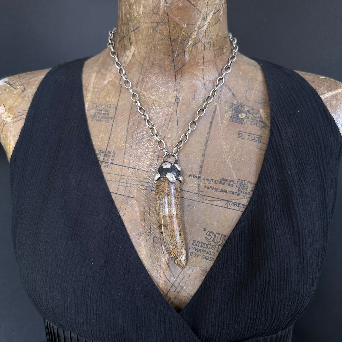 Horus ~ Fossil Horn Coral Necklace