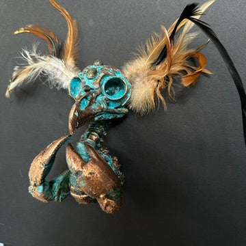 Clawdia ~ Featherhead w/ Crab Claws Wall Mount