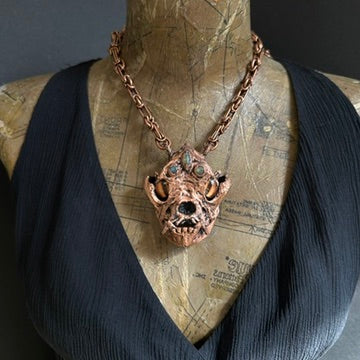 Son of Inugami ~ Medium Dog Demon Copper Electroformed Necklace