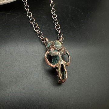 Chimera ~ Copper Electroformed Skull Talisman Necklace