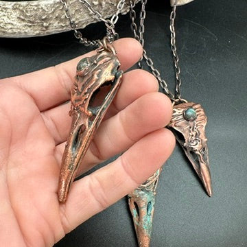 Lil' Raven Dreams ~ Copper Electroformed Necklace
