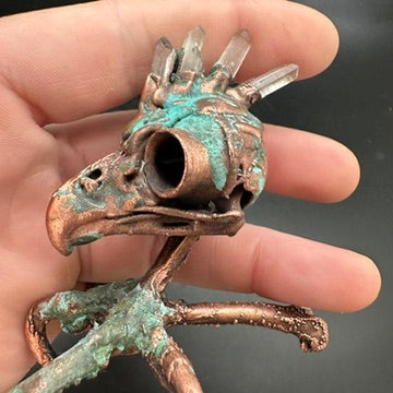 Punky Rooster ~ Crystal Mohawk Hybrid Copper Electroformed