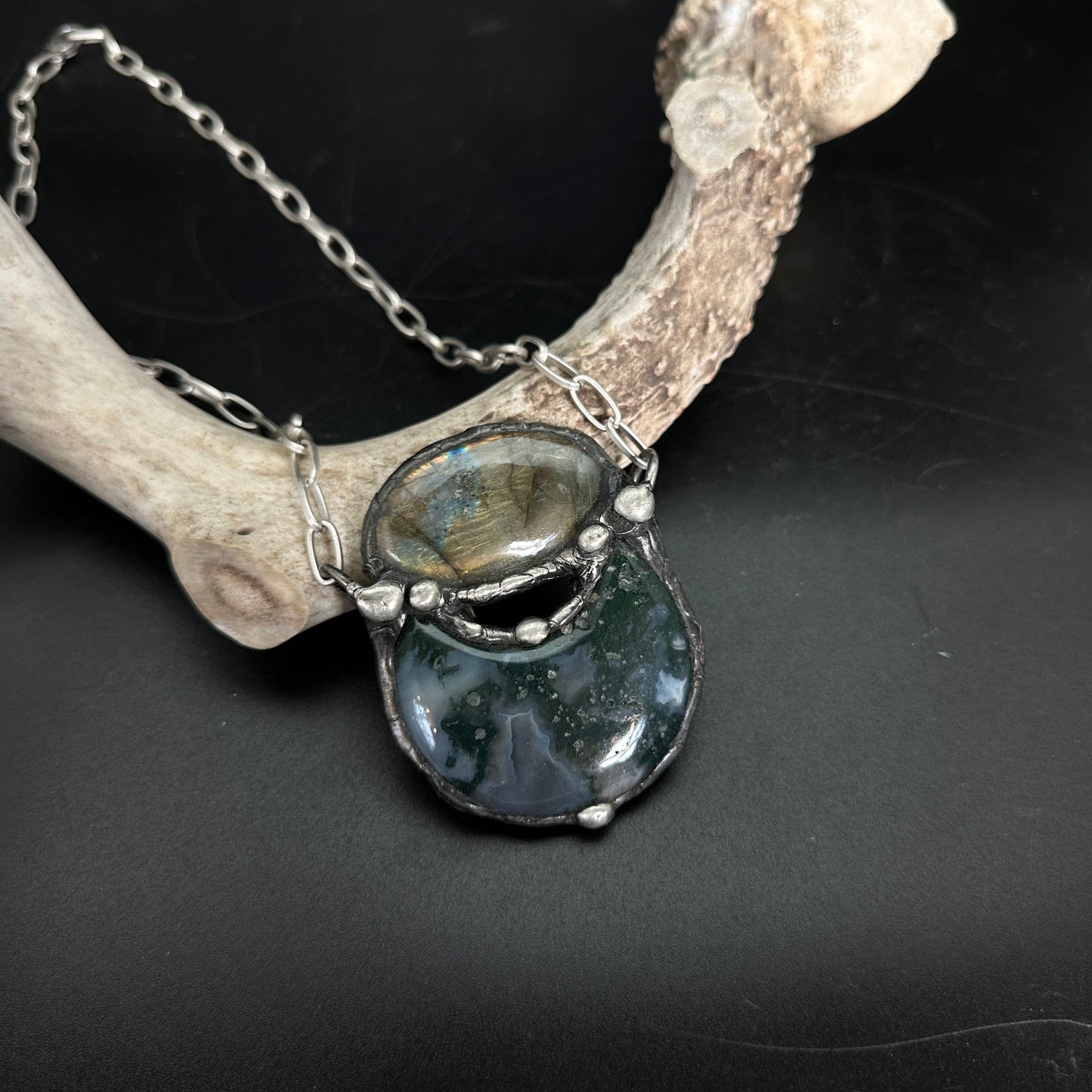 Moon Magic ~ Labradorite & Moss Agate Necklace