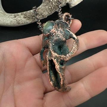 Chimera ~ Copper Electroformed Skull Talisman Necklace
