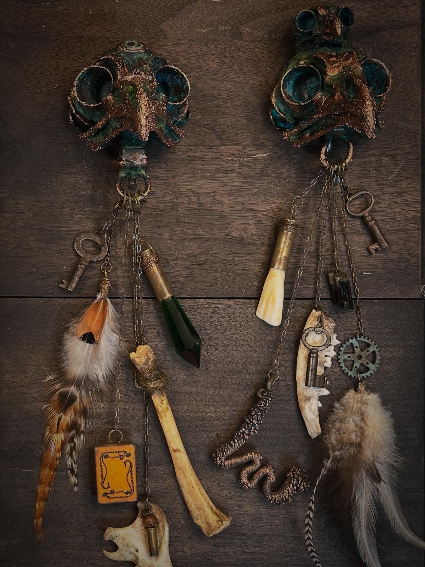 St. Rue ~ Owl Skull Talisman Keeper ~ Copper Electroformed