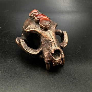 Rebel ~ Copper Electroformed Cat Skull