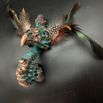 Astrid ~ Featherhead w/ Amethyst Wall Mount