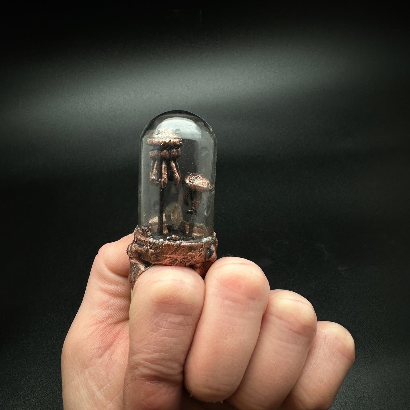 Aquatic Creeper Ring ~ Bell Jar Specimens~ Copper Electroformed