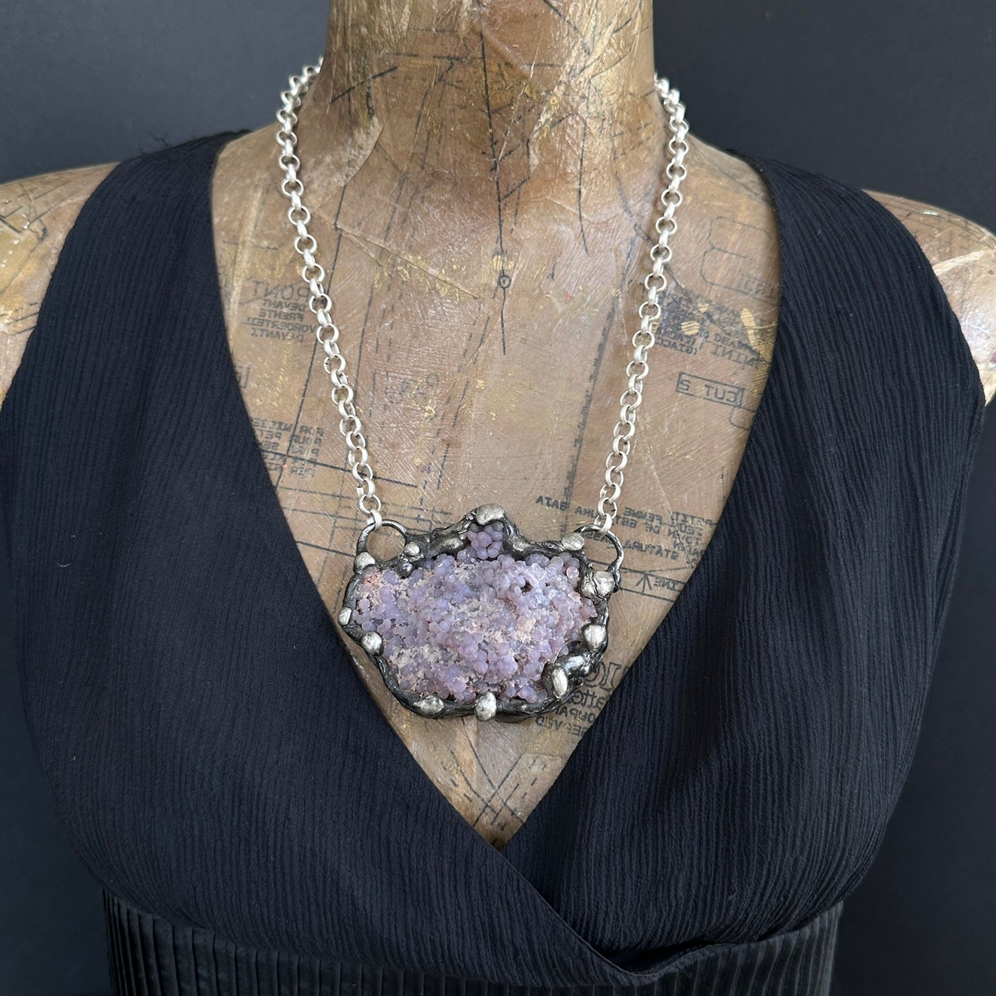 Juice ~ Purple Grape Agate Cluster Necklace
