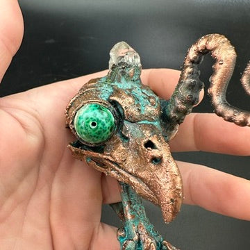 Wild Horus ~ Owl Hybrid Critter Copper Electroformed