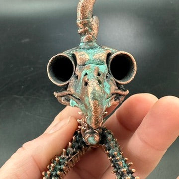 Lil' Horus ~ Owl Hybrid Critter Copper Electroformed