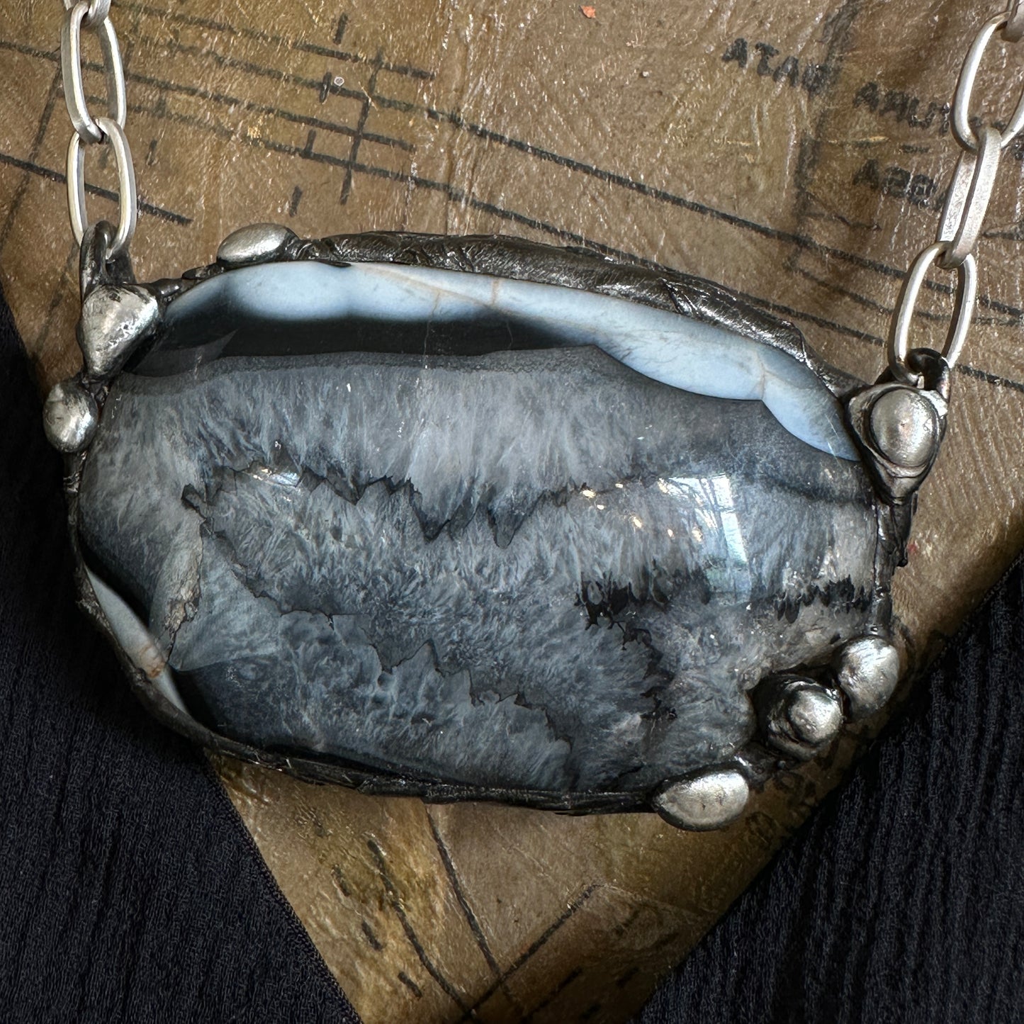Stark ~ Black & White Agate Necklace